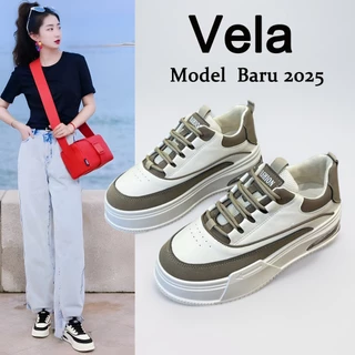 vela Sepatu wanita putih sneakers hitam fashion korea casual premium quality olahraga