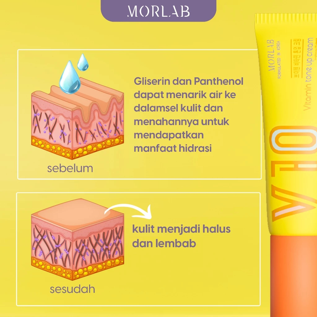 Jual MORLAB - V10 VITAMIN TONE UP CREAM WITH IDEBENONE 50ML Melembabkan ...