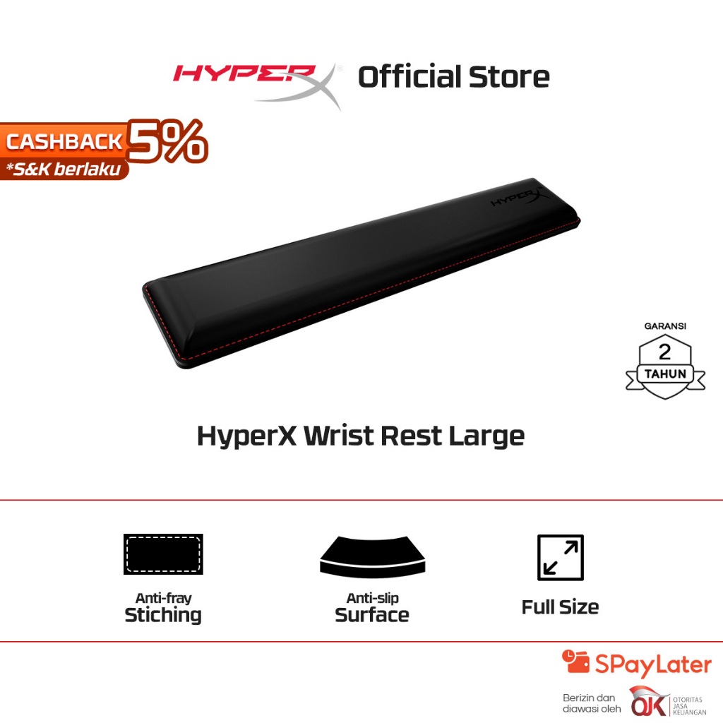 Jual HyperX Wrist Rest Gaming - Keyboard Full Size Black Original Anti ...