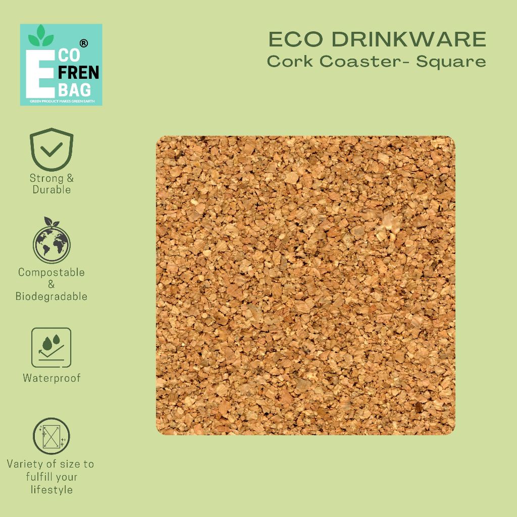 Jual ECOFRENBAG Cork Coaster Tatakan Gelas Gabus Ramah Lingkungan ...