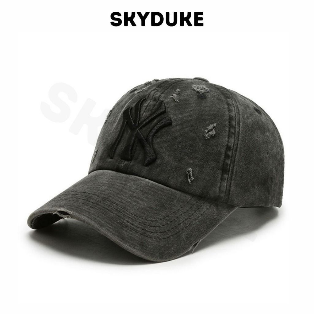 Jual Topi Wash Baseball NY Full Black Hat Casual Distro Pria Dan Wanita ...