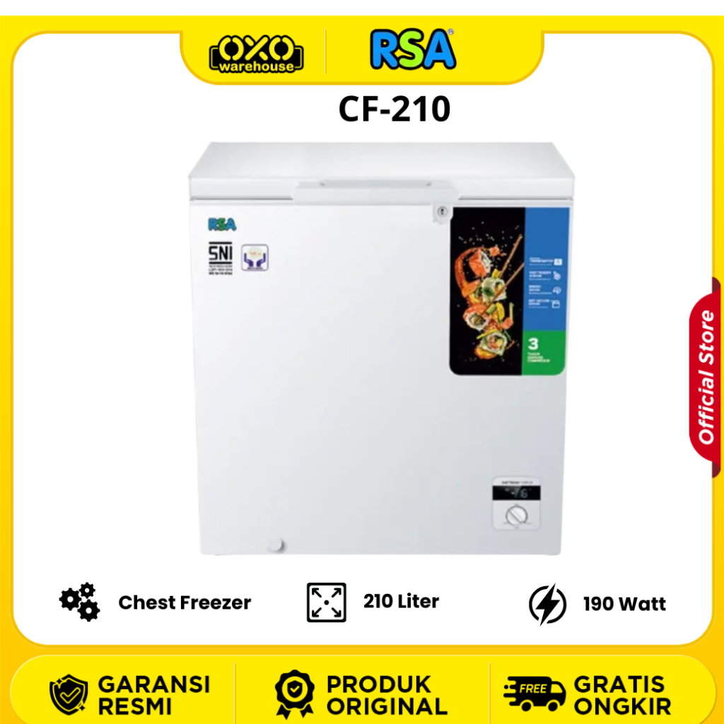 Jual RSA Chest Freezer Box 210 Liter CF210 | Shopee Indonesia