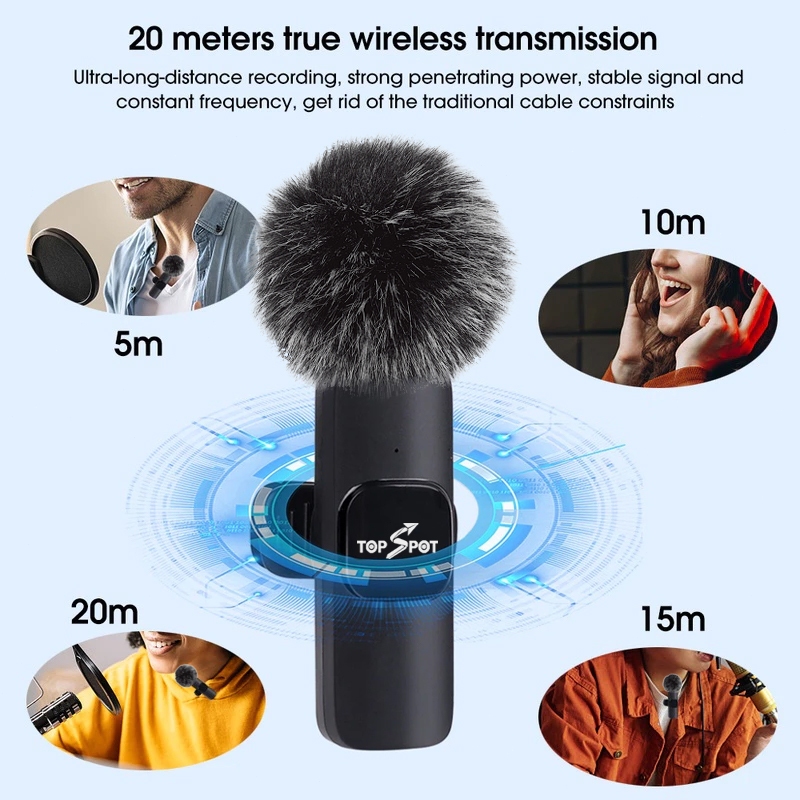 Jual Topspot Mikrofon Nirkabel Lavalier Mic Portabel Audio Video ...