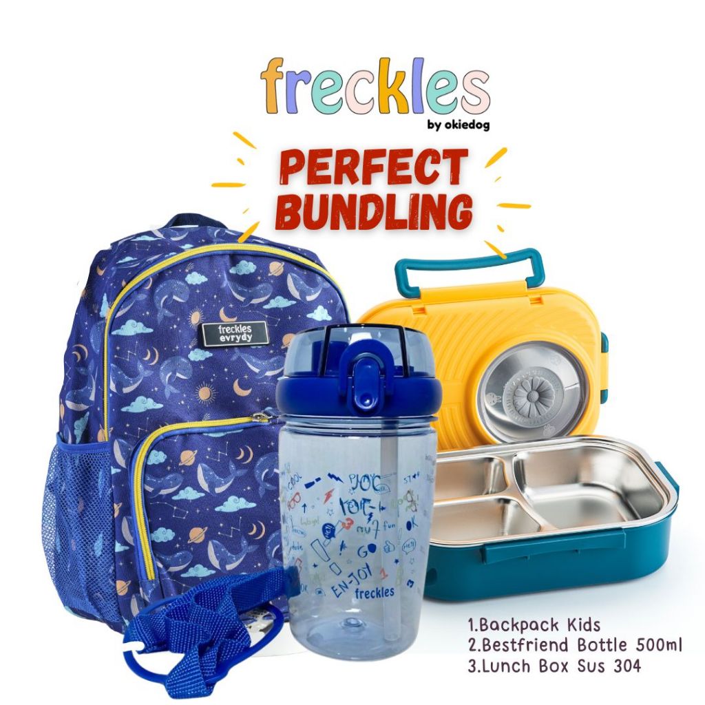 Jual [Best Seller] FRECKLES Evrydy Backpack Kids - Bundling 3in1 Tas ...