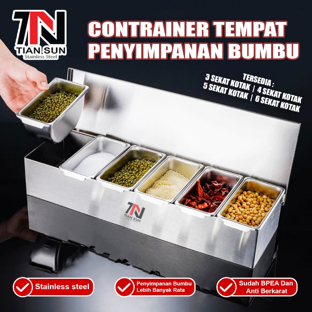 Jual Tiansun Kontainer Tempat Penyimpapan Bumbu Stainless Steel ...