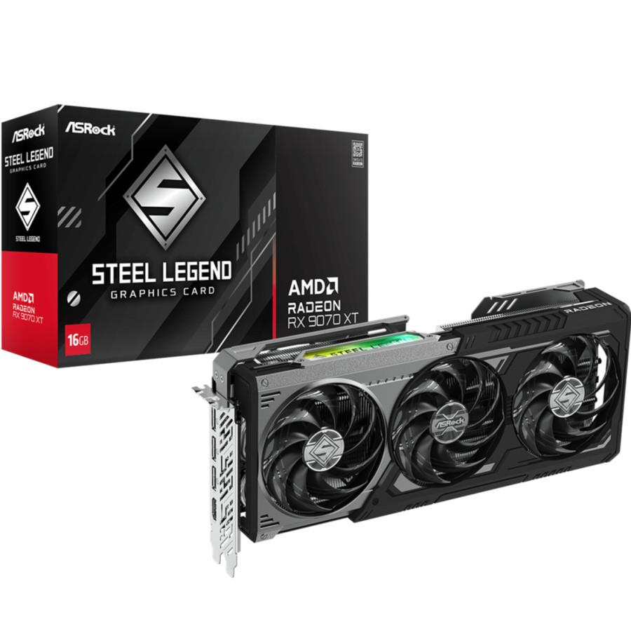 ASRock RX 9060 XT Steel Legend 16GB GDDR6 Graphics Card | Triple