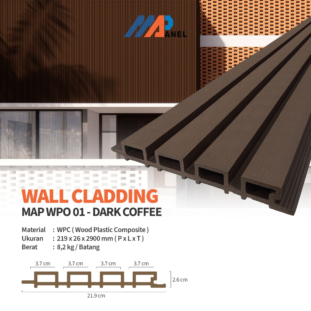 Jual MAP PANEL - WPC Cladding Outdoor Dinding Pagar Exterior Rumah ...