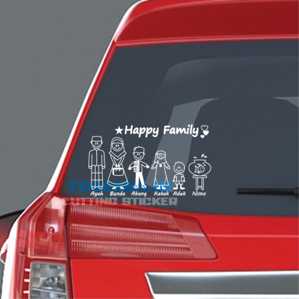 Jual Sticker Happy Family V1/Sticker cutting mobil | Shopee Indonesia