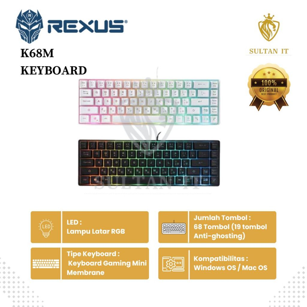 Jual Rexus Keyboard Gaming Mini Battlefire K68M / K98M Original ...