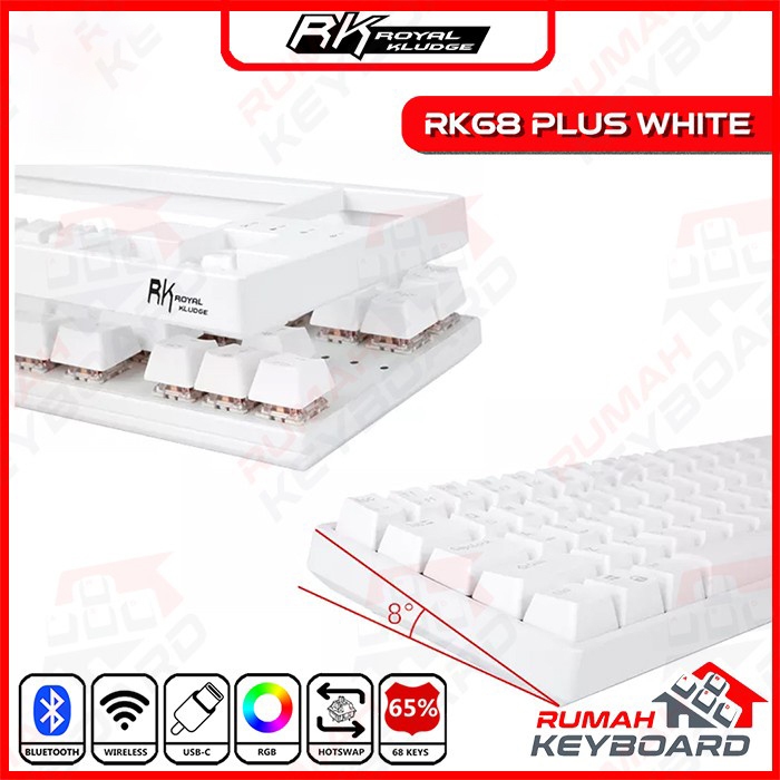 Jual ROYAL KLUDGE - RK68 Plus - 3 Mode - Rgb - White - Mechanical ...