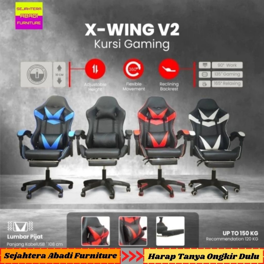 Jual Prodesign kursi kantor GC WINGS kursi gaming dengan sandaran kaki ...
