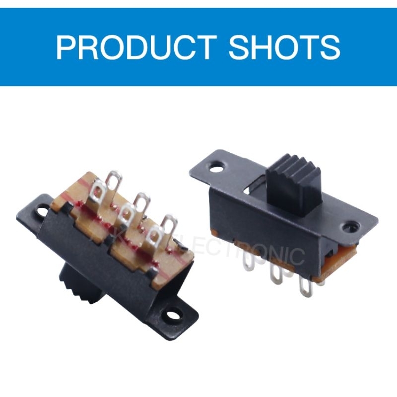 Jual SS-22F25 ON-ON Slide Switch Saklar Geser M2 2P2T DPDT 6 Kaki Tuas ...