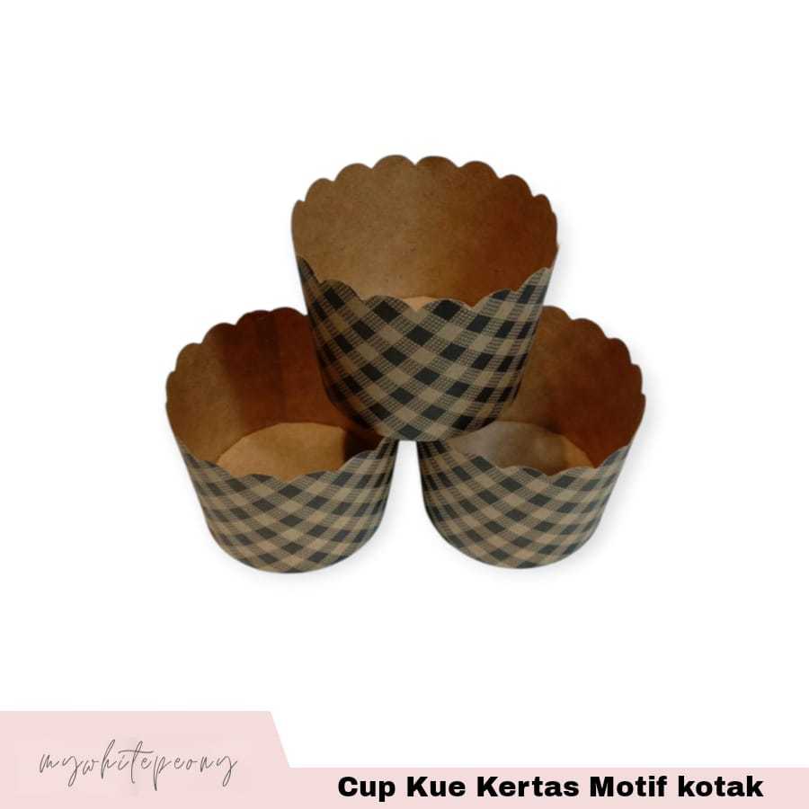 Jual Cup Kue Kertas Motif Kotak-Kotak / Wadah Cup Kue Kertas | Shopee ...