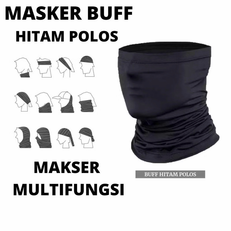 Jual buff masker/buff motor hitam polos 6pcs | Shopee Indonesia