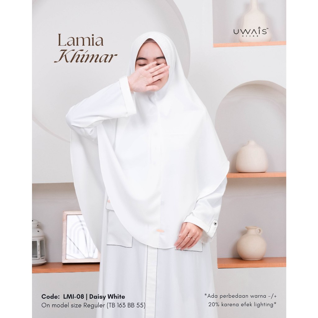 Lamia Khimar Hijab Anti UV Umroh Haji Jilbab Instan Soft Pad Polos Syari Kerudung Anti Tembem