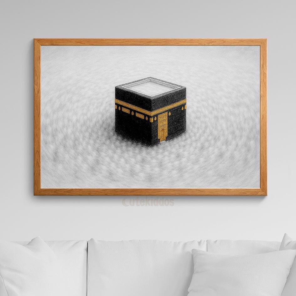 Hiasan Dinding Wooden Poster Wall Decor Art Kabah Makkah Mekah Pajangan Aesthetic Dekorasi Ruang Tamu Rumah Islami