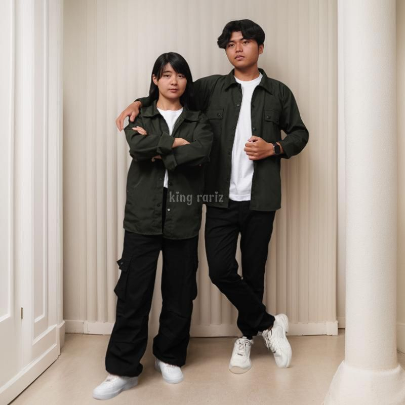 Jual Baju Couple Pasangan Trucker jacket Semi Parka COUPLE