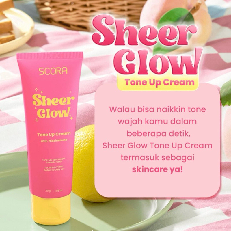 Jual SCORA SHEER GLOW TONE UP CREAM 30gr | Shopee Indonesia