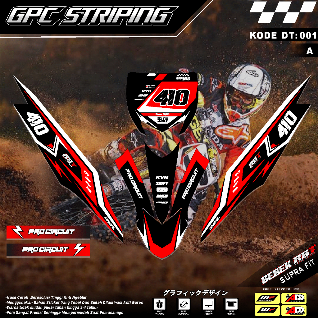Jual Sticker Striping MOTOR SILUMAN SUPRA FIT RBT BEBEK MODIF SUPERMOTO ...