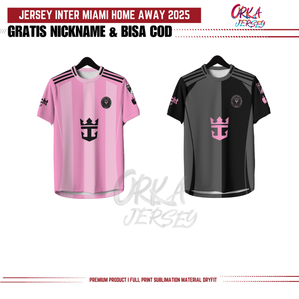 Jual Jersey Inter Miami Home AwayTerbaru 2025 Premium Gratis Pasang ...
