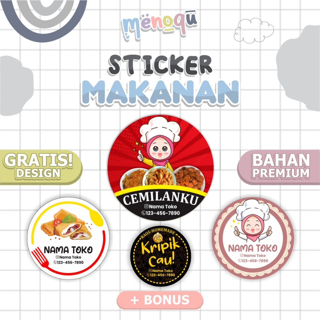 Jual STIKER MAKANAN / STIKER / STICKER / CETAK STIKER / STIKER BULAT ...