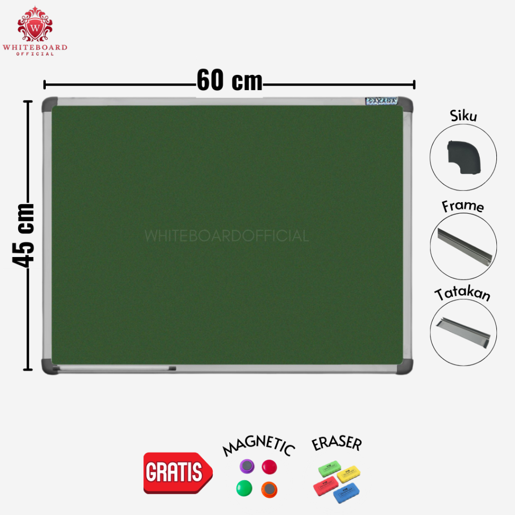 Jual SAKANA Papan Tulis Greenboard Magnet 45x60cm Gantung / Chalkboard ...