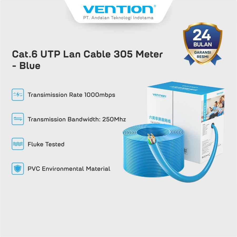 Jual Vention Kabel LAN RJ45 Cat 6 UTP Ethernet Bulk Cable 305M - IHG ...