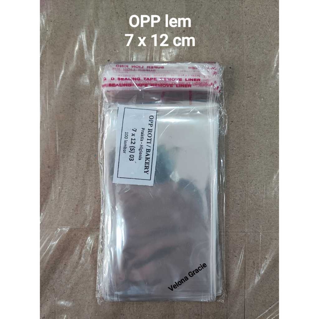 Jual OPP Lem 7x12 isi 100 lembar Plastik Seal Roti Kue Bolu | Shopee ...