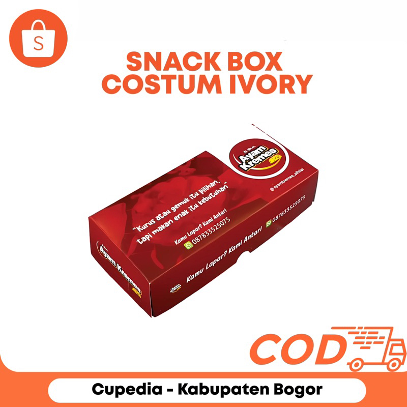 Jual Snack Box Custom Fullcolor Ivory Kraft | Cetak Desain Sendiri ...