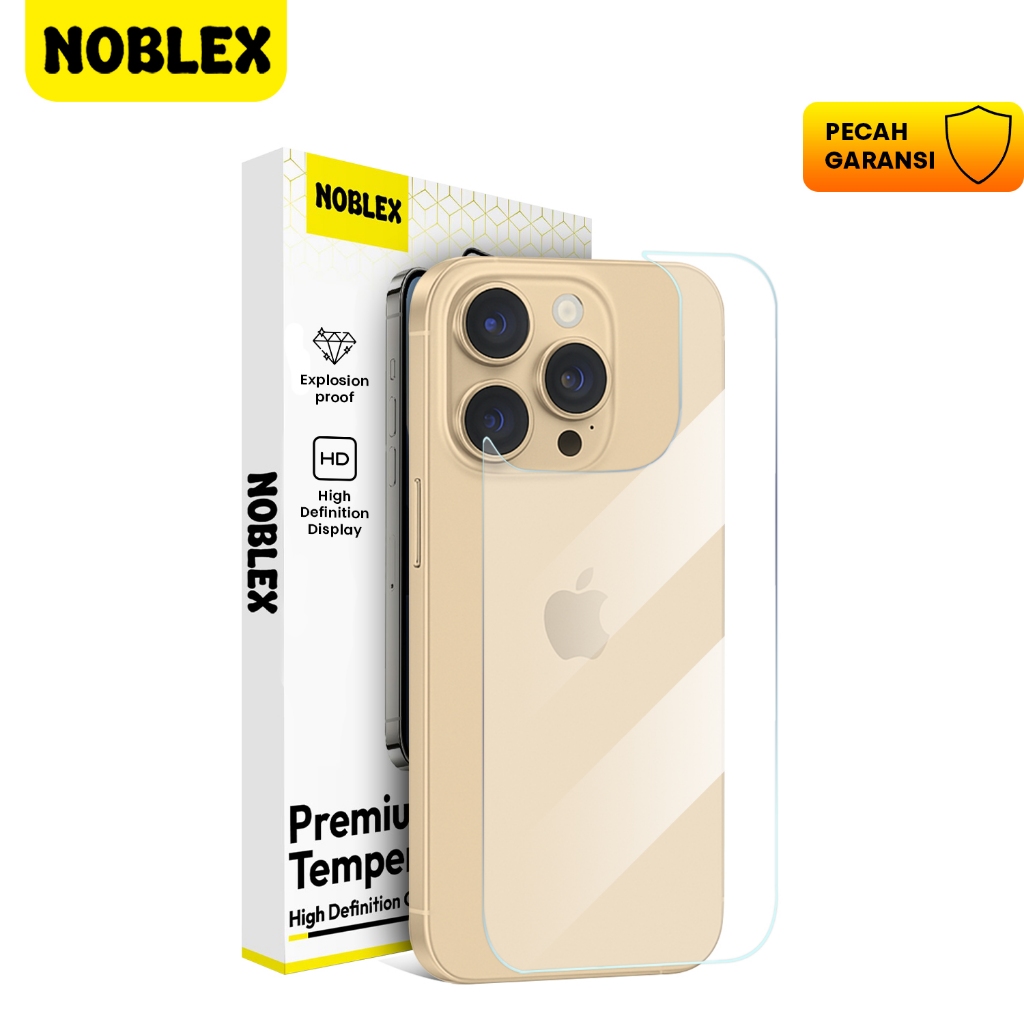 Noblex Anti Gores Belakang iPhone Back Tempered Glass for iPhone 13 Premium  Full Cover Pelindung Belakang 9H Glass XR 11 15 Pro Max 15 Plus 14 Pro Max 