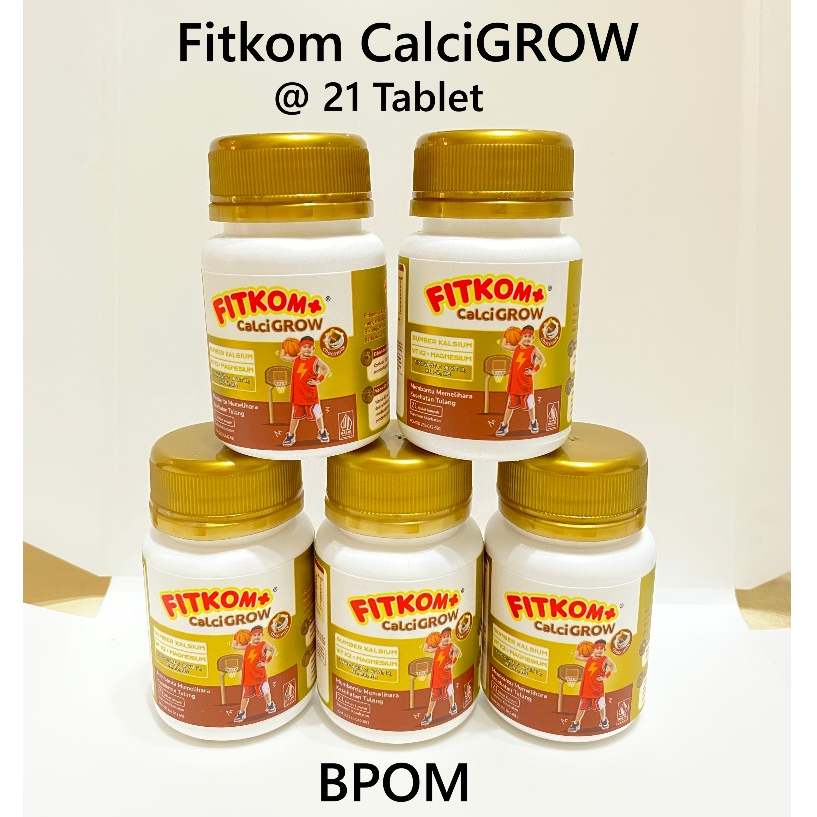 Jual Fitkom CalciGROW Tablet Hisap Vitamin Tinggi Badan Rasa Cokelat ...