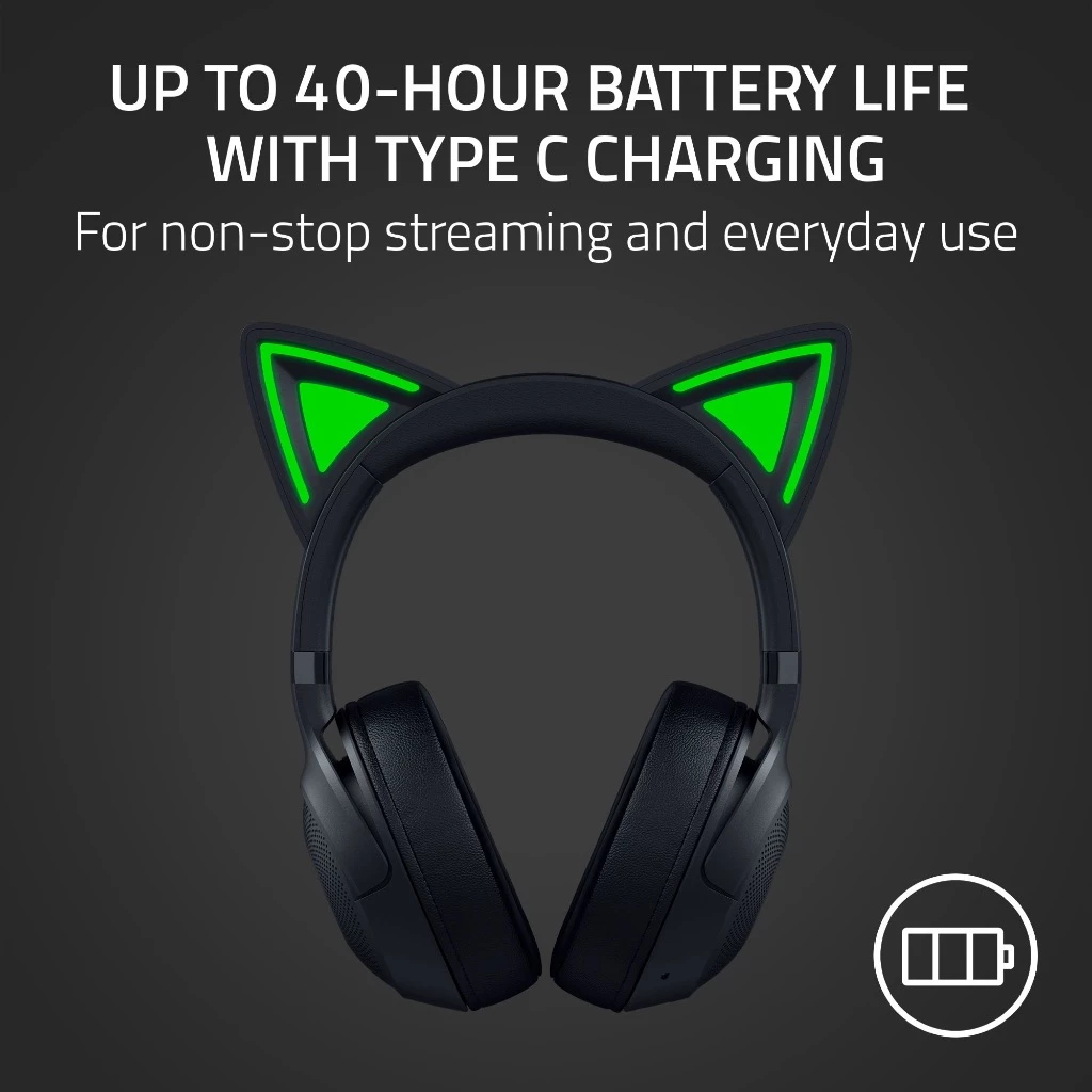 Razer Kraken Kitty V2 - Black - Wireless Bluetooth RGB Gaming Headset
