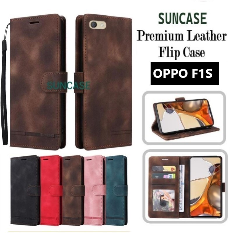 Jual SUNCASE Oppo f1s Cover hp model dompet Multi Fungsi Flip Case