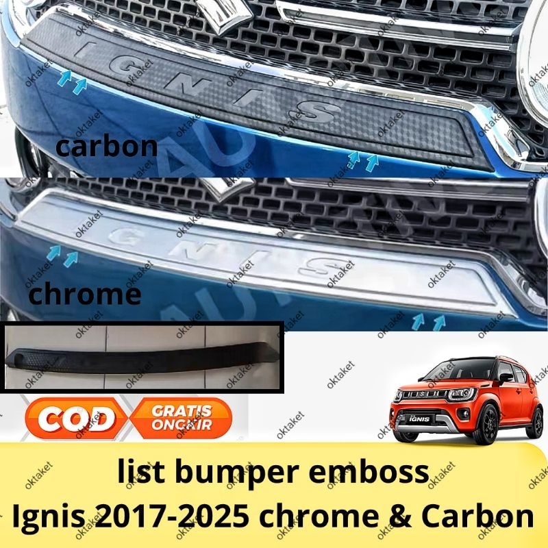 Jual List bumper depan Suzuki Ignis 2017 2020 2021 2024 2025 emboss ...
