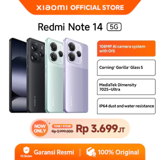 Xiaomi Redmi Note 14 5G | 108MP AI camera system with OIS | MediaTek Dimensity 7025 Ultra | Corning Gorilla Glass 5 | IP64 dust and water-resistant [Official Store]