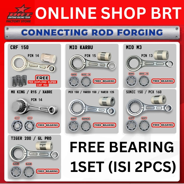 Jual CONROD STANG SEHER FORGED + BEARING KRUK AS BRT MIO KARBU MIO M3 S ...