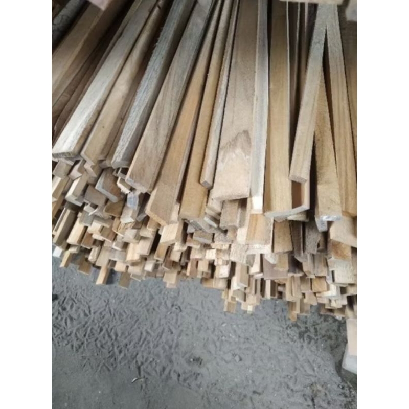 Jual List/Reng kayu jati perhutani ukuran 2×1 1 ikat isi 6Btg | Shopee ...