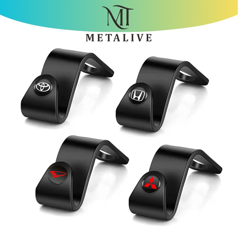 METALIVE 1/4PCS Kait Kursi Mobil Gantungan Jok Mobil Belakang Logo Car Hook Hanger Mobil Universal