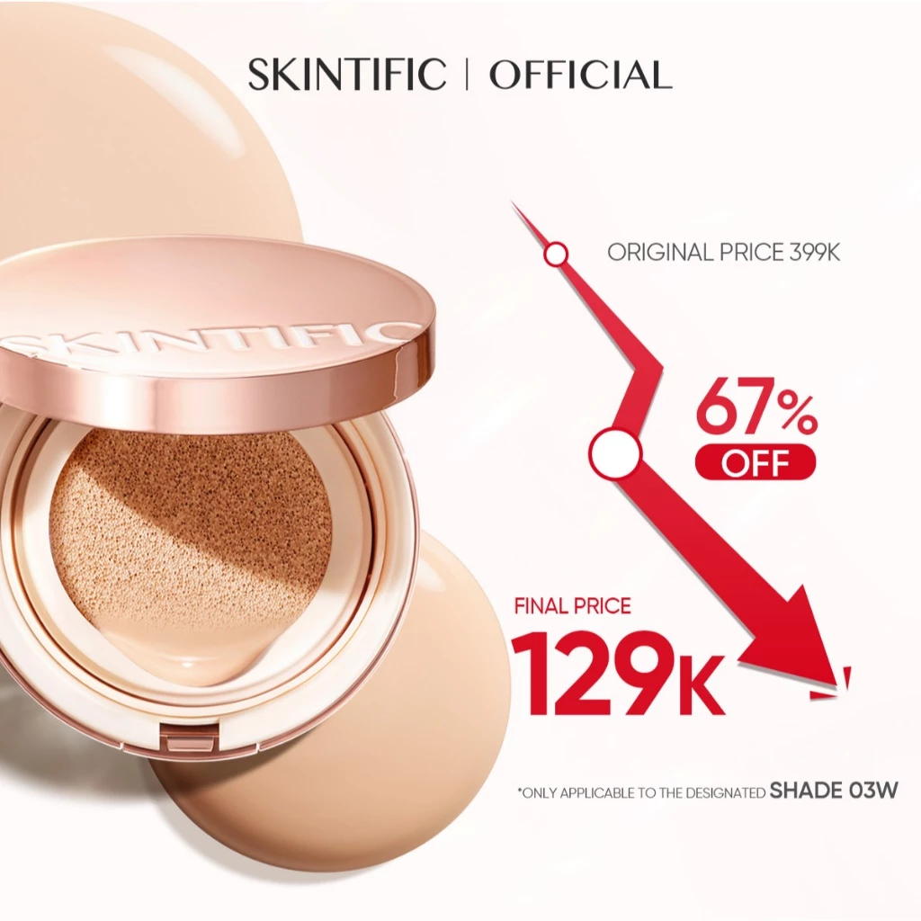 Skintific Cover All Perfect Cushion dan High Coverage Concealer Non-Comedogenic