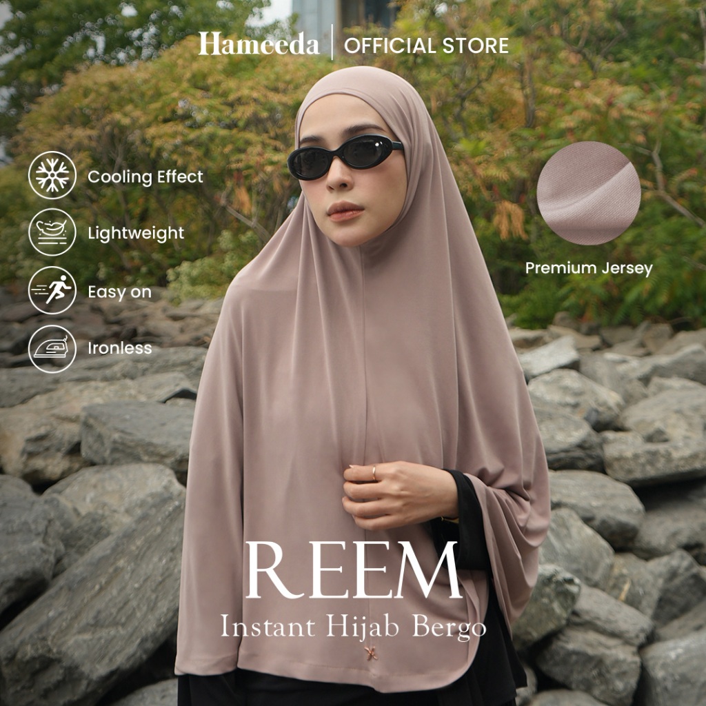 Jual Hameeda - REEM Instant Hijab | Bergo Jersey | Shopee Indonesia