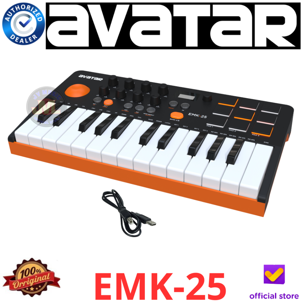 Jual Avatar EMK25 25-Keys MIDI Keyboard Controller Original Avatar EMK ...