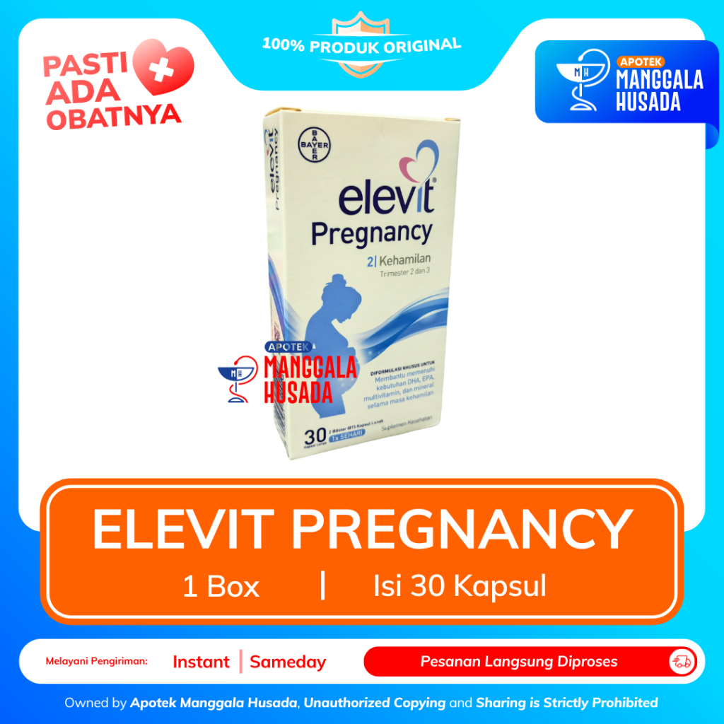 Jual ELEVIT PREGNANCY TRIMESTER 2 DAN 3 PER BOX @ 30 KAPSUL | Shopee ...