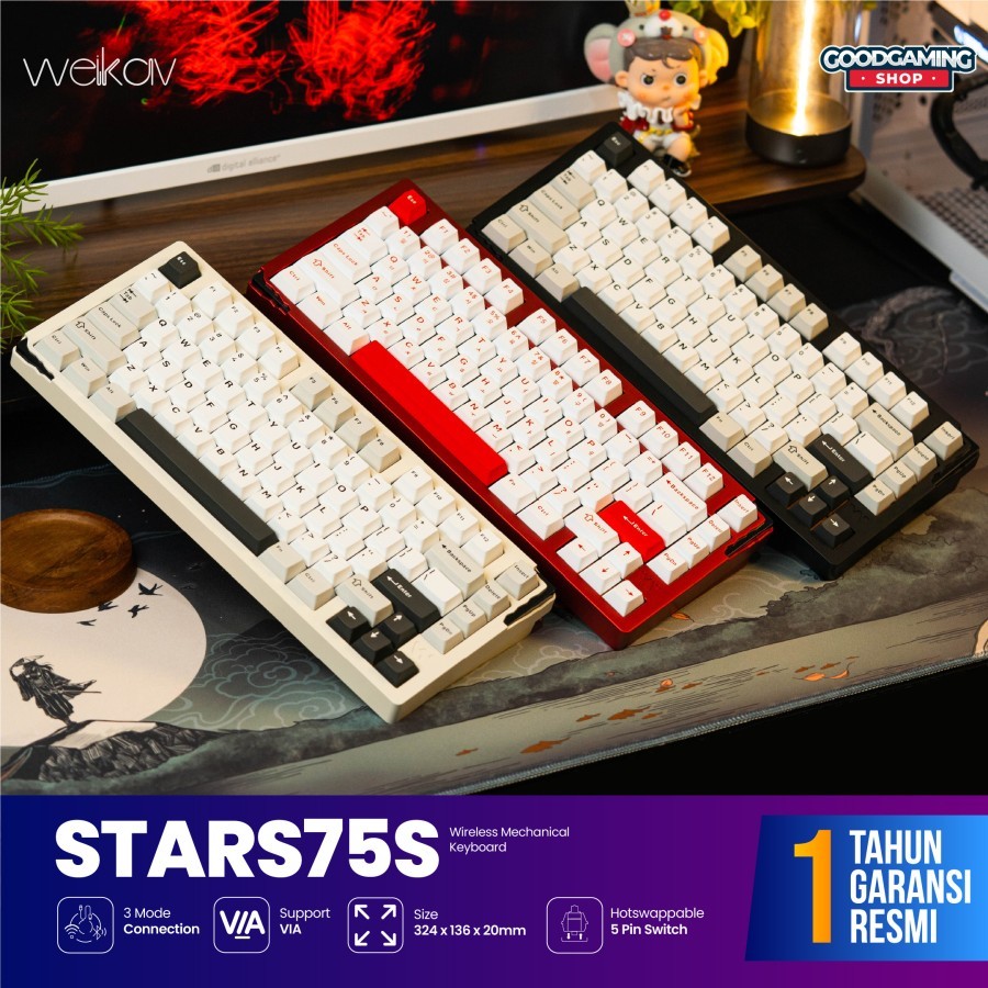 Jual Weikav Stars75s / Stars 75 S - 75% Aluminum South Face RGB VIA/QMK ...