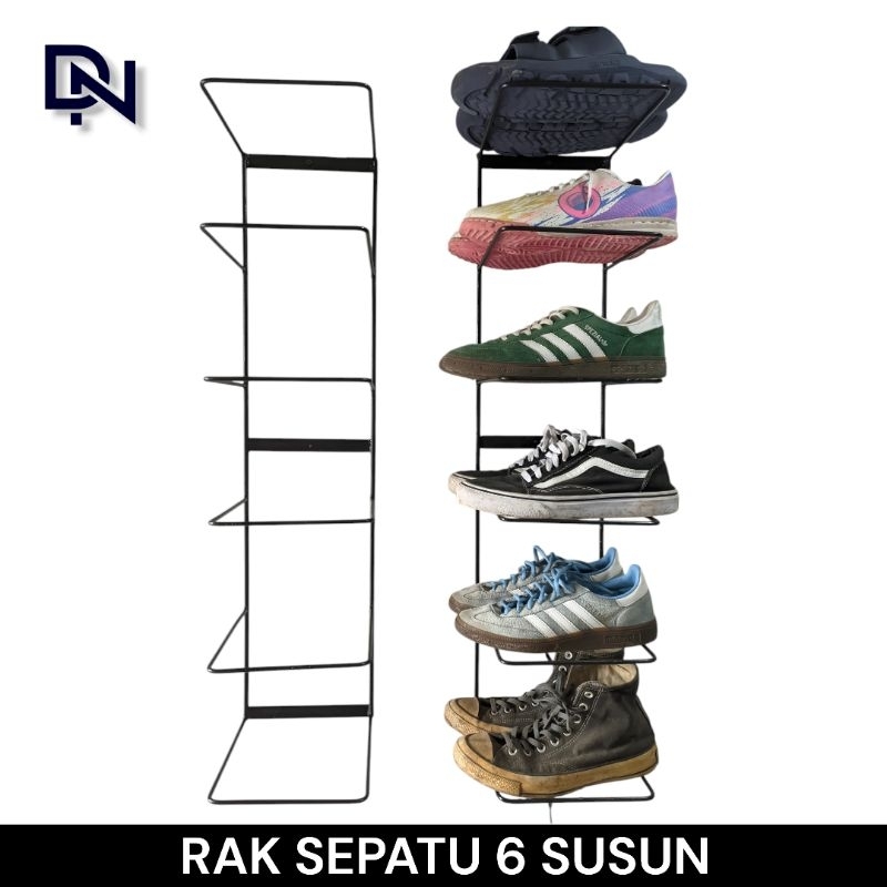 Jual Rak Sepatu 6 Susun Tempel Dinding / Tempat Sepatu Dan Sandal Bahan ...