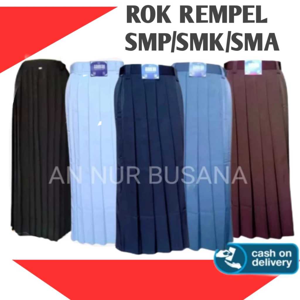 Jual ROK REMPEL PANJANG SERAGAM SEKOLAH SMP/SMK/SMA | Shopee Indonesia