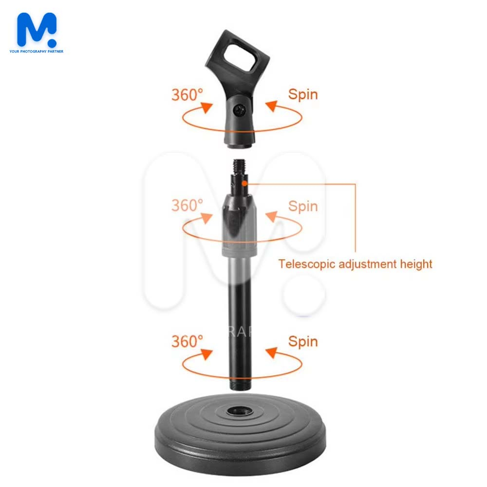 Jual Stand Mikrofon Desktop Disc Microphone Adjustable Height | Shopee ...