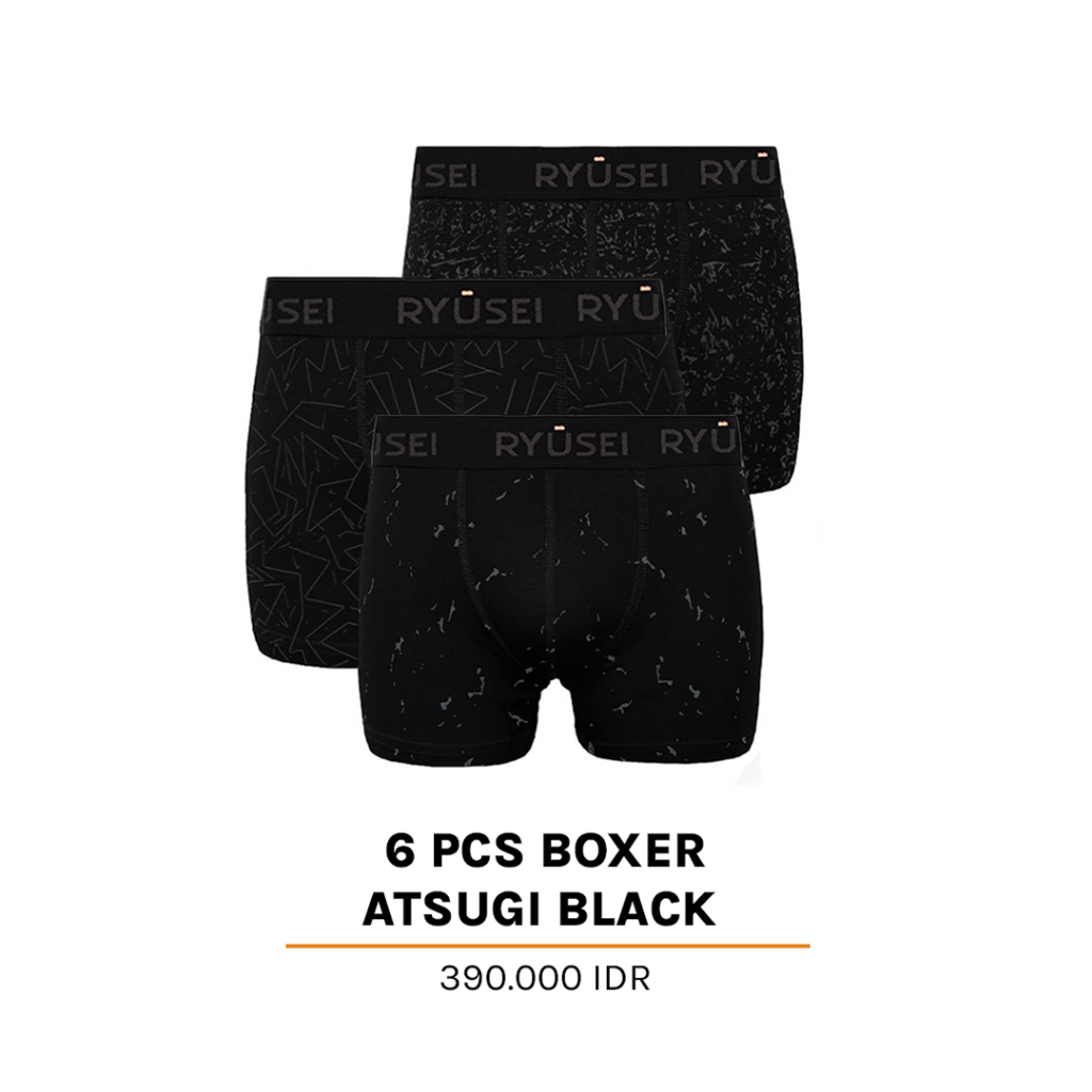 Jual [PAKET] Boxer Atsugi Black (6 Pcs) | Shopee Indonesia