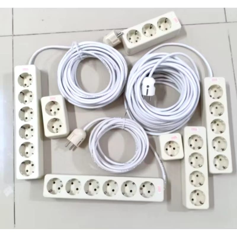 Jual Stop Kontak terminal Tembaga RAKITAN 1-5Lubang+Kabel 1-15Meter ...