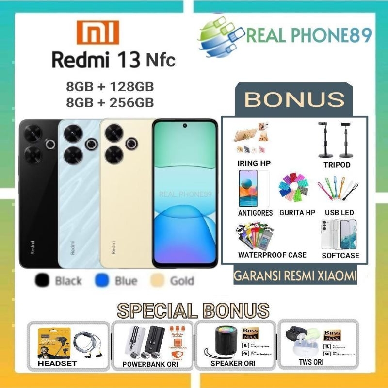 Jual XIAOMI REDMI 13 NFC RAM 8/128GB | REDMI 13 NFC RAM 8/256GB |redmi ...