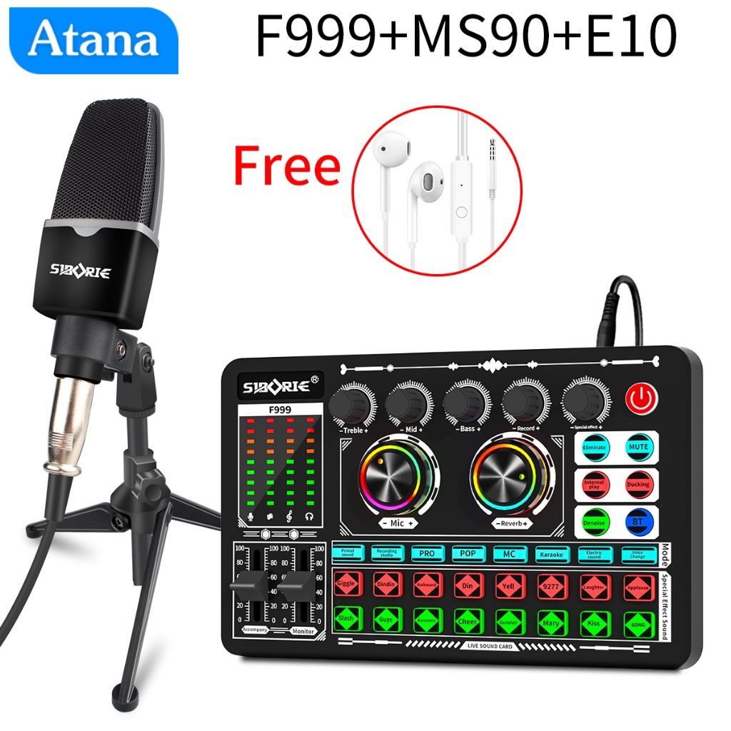 Jual Atana F999 soundcard Mixer Bluetooth Sound Card live for phone PC ...